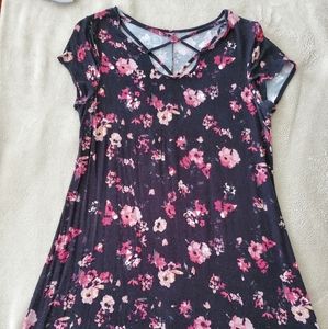Maurices 24/7 strappy floral t-shirt dress